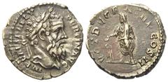 Roman Imperial Pertinax (193), Denarius, Rome, January 1st-March 28th AD 193; AR (g 3,46; mm 18,62); IMP CAES P HELV PERTIN AVG, laureate and bearded head r. / VOT DECEN TR P COS II, Pertinax, togate 