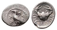 Greek Sicily, Akragas, c. 450-440 BC. AR Litra (10mm, 0.58g). Eagle standing l. R/ Crab. Westermark, Coinage, Period II, 511; HGC 2, 121. Scratches, VF