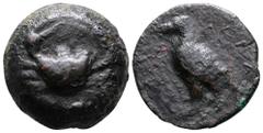 Greek Sicily, Akragas, c. 440-430 BC. Cast Æ (24mm, 9.74g). Eagle standing l. R/ Crab. Westermark, Coinage, 524 A; CNS I, 9; HGC 2, 129. Rare, Fine - Good Fine