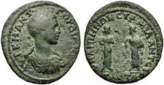 Lydia - Gordian III (AD 238-244), AE, g 19.47, mm 34, Laureate, draped and cuirassed bust r., Rv. VPAIPHN½N CTP AI ANT CT / TAETA, Artemis Anaitais and Tyche standing facing each other. RPC VII 424.D