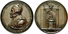 Medaglia, F. di Saint Urban, Alessandro VIII, Pietro Vito Ottoboni, 1689-1691, F. di Saint Urban, 1700, Bronzo, g 67,52, mm 63,00, D/ ALEXANDER . VIII . OTTHOBONVS . VENETVS . PONT . MAX (rose) (The b