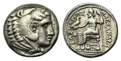Monete greche / Greek Coins Re di Macedonia, Tetradramma, Anfipolis, Alessandro III, 336-323 ed emissioni postume, c. 320-317 a.C., AR, (g 16,34, mm 22, h 11). Testa di Eracle a d., indossa leonté, Rv