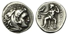 Monete greche / Greek Coins Re di Macedonia, Dracma, Sardi, Alessandro III, 336-323 ed emissioni postume, c.323-319 a.C., AR, (g 4,17, mm 16, h 8). Testa di Eracle a d., indossa leonté; intorno contor