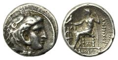Monete greche / Greek Coins Re della Syria, Dracma, Ecbatana, Seleuco I (312-281), c. 295-281 a.C., AR, (g 3,47, mm 15, h 3). Testa di Eracle a d., indossa leontè; intorno contorno puntinato, Rv. BAΣI