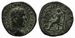 Monete romane imperiali / The Roman Empire Filippo I (244-249), Sesterzio, Roma, 244-247 d.C., AE, (g 19,35, mm 30, h 7). Busto laureato e drappeggiato a d., Rv. Securitas seduta verso s.. RIC 190; C 