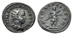 Monete romane imperiali / The Roman Empire Filippo II, come cesare (Filippo I, 244-249), Antoniniano, Roma, 244-246 d.C., AR, (g 3,49, mm 22, h 12). Busto radiato, corazzato e drappeggiato a d., Rv. F
