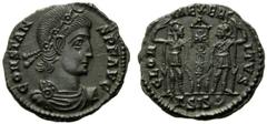 Constans (337-350) Nummus,Siscia, AD 337-340, AE, (g 1,92, mm 16, h 1). Bust r., Rv. Two soldiers. RIC VIII, 99. Fdc.