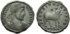 Julian II (360-363), Nummus,Thessalonica, 4th officina, summer AD 361 - 26 June AD 363, AE, (g 8,08, mm 28, h 5). D N FL CL IVLI - ANVS P F AVG, busto diademato, drappeggiato e corazzato a d., Rv. SEC