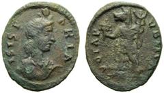 Anonymous issue for the Navigium Isidi, Nummus,Private mint in Rome, last quarter of 4th Century, AE, (g 1,60, mm 18, h 12). ISIS F - ARIA, draped bust of Isis r., wearing crown surmonted by lotus flo