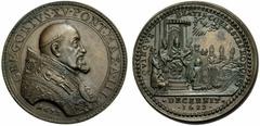 Gregorio XV. Sommo Pontefice (1621-1623). Alessandro Ludovisi. I cinque nuovi Santi.Medaglia coniata, 1622, opus: G. A. Mori. AE (g 25,7; mm 30,25). GREGORIVS XV PONT MAX A III, busto del Pontefice v
