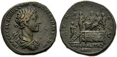 Commodus, as Caesar (Marcus Aurelius, 161-180), Sestertius, Roma, AD 177, AE (g 27,88 mm 31 h 11), IMP CAES L AVREL COMMODVS GERM SARM, laureate, draped and cuirassed bust r. Rv. TR P II COS, Marcus A