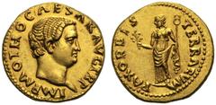 Otho (69), Aureus, Rome, 15 January - mid April AD 69, AV (g 7,32 mm 18 h 12), IMP M OTHO CAESAR AVG TR P, bare head r., Rv. PAX ORBIS - TERRARVM, Pax, veiled, standing l., holding olive branch and ca