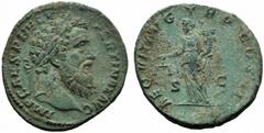Pertinax (193), Sestertius, Rome, 1 January - 28 March AD 193, AE (g 19,81 mm 33 h 7), IMP CAES P HELV - PERTINAX AVG, laureate head r., Rv. AEQVIT AVG TR P COS II, Aequitas standing l., holding scale