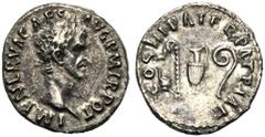 Nerva (96-98), Denario, Roma, 97 d.C. IMP NERVA CAES - AVG P M TR POT, laureate head r., Rv. COS III PATER PATRIAE, priestly emblems. RIC 24 C 48.IMP NERVA CAES - AVG P M TR POT, testa laureata a d.,