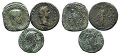 Large Lots Lot of 3 Roman Imperial Æ coins, including Domitian Dupondius, Marcus Aurelius Dupondius and Herennius Etruscus Sestertius. LOT SOLD AS IS, NO RETURN