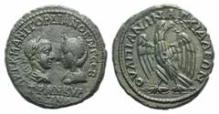 Roman Provincial Gordian III and Tranquillina (238-244). Thrace, Anchialus. Æ (27mm, 13.04g, 6h). Confronted busts of Gordian III and Tranquillina. R/ Eagle standing facing on thunderbolt, head r., ho