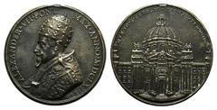 Papal Medals Alessandro VII (1655-1667), Fabio Chigi. Æ Medal 1662 (72mm), by Gioacchino Franscesco Travani. ALEXANDER VII PONT MAX ANNO M DCLXII, Bust left. R/ QVAE VOVI REDDAM PRO SALVTE DOMINO, S. 