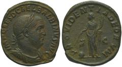 The Roman Empire Balbinus (238), Sestertius, Rome, April - June AD 238; AE (g 20,68; mm 31; h 12); IMP CAES D CAEL BALBINVS AVG, laureate, draped and cuirassed bust r., Rv. PROVIDENTIA DEORVM, Provide
