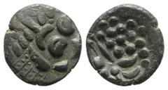 Celtic Celtic. Britain. Durotriges, c. 1st century BC - 1st century AD. BI Stater (17mm, 3.76g, 12h). Devolved head of Apollo r. R/ Disjointed horse l.; pellets around. ABC 2157; Van Arsdell 1235-1; S