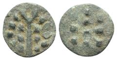 Celtic Celtic. Britain. Durotriges, c. 1st century BC - 1st century AD. Æ (15mm, 1.84g). Spike with pellets on each side. R/ Three rows of pellets. ABC 2196; Van Arsdell 1345; SCBC 356. Green patina, 