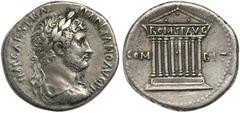 A Collection of Architectural Coins Hadrian, Cistophoric Tetradrachm, Bthynia: Nicomedia, AD 128-138 AR (g 10,63; mm 26; h 7) Tetrastyle temple of Roma and Augustus. Metcalf B3 (Obv. 9/Rev. 11). Cabin