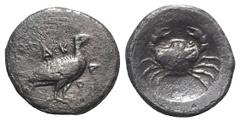 Greek Sicily, Akragas, c. 480/478-470 BC. AR Didrachm (21mm, 8.03g, 9h). Sea eagle standing r. R/ Crab. Westermark, Coinage, Group IV, 271; HGC 2, 99. Good Fine
