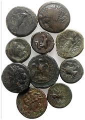 Multiple Lots Lot of 10 Greek Æ coins, including Magna Graecia and Sicily. Lot sold as is, no return