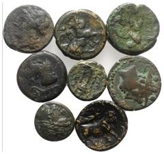 Multiple Lots Lot of 8 Greek (Magna Graecia) and Roman Republican Æ coins, to be catalog. Lot sold as is, no return
