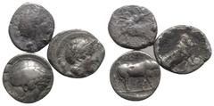 Multiple lots Magna Graecia, lot of 3 Didrachms/Staters, including Neapolis and Kaulonia. Lot sold as is, no return