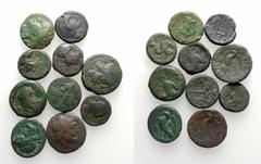 Multiple lots Magna Graecia and Sicily, lot of 10 Æ coins, to be catalog. Lot sold as is, no return