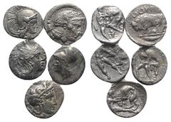 Multiple lots Magna Graecia, lot of 5 AR Fractions, to be catalog. Lot sold as is, no return