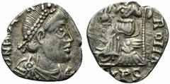Early Medieval Vandals, Pseudo-Imperial coinage, c. 440-490. AR Siliqua (15mm, 1.78g, 2h). ). In the name of Honorius. Pseudo-Ravenna mint in Carthage, under Gaiseric or Huneric, circa 470s-early 480s