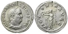 The Roman Empire Balbinus (238), Denarius, Rome, April - June AD 238; AR (g 2,77; mm 19; h 12); IMP C D CAEL BALBINVS AVG, laureate, draped and cuirassed bust r., Rv. VICT - ORIA AVGG, Victory standin