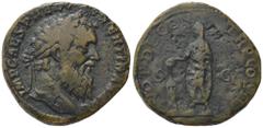 Roman Imperial Pertinax (AD 193). Æ Sestertius (29mm, 28.95g). Rome, 1 January-28 March AD 193. Laureate head r. R/ Pertinax standing l., sacrificing with patera over lighted altar to l. RIC IV 24. Fi