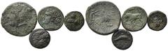 Multiple lots Magna Graecia and Sicily, lot of 4 Æ coins, to be catalog. Lot sold as is, no return