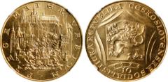 CZECHOSLOVAKIA. Medallic Ducat Gold Mint Set (4 Pieces), 1978. Kremnica Mint. All NGC Certified. Charles IV medallic series.1) Gold Medallic 10 Ducats. NGC MS-67. Fr-19; KMX-M31. View of Prague.2) Gol