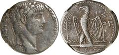 NERO, A.D. 54-68. Syria, Seleucis and Pieria, Antioch. AR Tetradrachm (14.04 gms), RY 7 & Year 108 of the Caesarean Era (A.D. 60/1). NGC VF, Strike: 4/5 Surface: 3/5. RPC-4181; Prieur-81; McAlee-257. 
