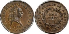 Cent. Silver Center 1792 Cent. Silver Center. Judd-1, Pollock-1. Rarity-6+. Copper with Silver Plug. Reeded Edge. MS-61 BN (PCGS). CAC. Historic, Yet Controversial 1792 Silver Center Cent The Morris S