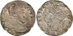 ITALY. Naples & Sicily (Sicily). 4 Tari, 1557. Messina Mint. Filippo I (Philip II of Spain). NGC AU-55. MIR-317. Weight: 11.56 gms.