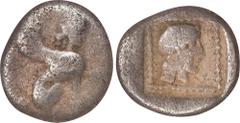 CARIA. Halicarnassus. Dynasts of Caria, Orou. AR 1/16th Stater, Lycia Mint, ca. 470-450 B.C. NGC VG. Rosen-718; SNG Keckman II-450 (as Uvug of Lycia); SNG von Aulock-4191. Aegenetic Standard. Obverse:
