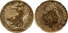 GREAT BRITAIN 2022 Britannia 1oz Gold 100 Pounds. Commemorative Series. Queen Elizabeth II. Trial of the Pyx Test Piece. #5 of 9. Jessopp Facsimile Signature Label. Brilliant Uncirculated (NGC). 31.21