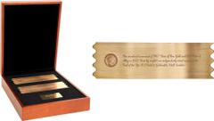 GREAT BRITAIN Set of Two "Trial Plate" 916.7 Fine Gold Bars from the 2023 Trial of the Pyx. Queen Elizabeth II and King Charles III. 855.00g Total Gold Weight. Containing over 27 troy ounces in gold, 