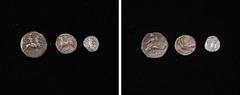 MIXED LOTS. Trio of silver issues (3 Pieces), ca. 5th-3rd Centuries B.C. Average Grade: VERY FINE. 1) ITALY. Calabria. Tarentum. AR Didrachm (Nomos), ca. 272-240 B.C.2) PELOPONNESOS. Sikyonia. Sikyon.
