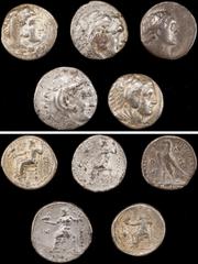 MIXED LOTS. Quintet of AR Tetradrachms (5 Pieces), ca. 4th-3rd Centuries B.C. Average Grade: FINE. This group features four Alexander the Great type Tetradrachms and one Ptolemy II Tetradrachm. Variou