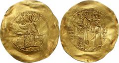 John II, 1118-1143 JOHN II, 1118-1143. AV Hyperpyron (4.15 gms), Constantinople Mint, 1137-43. NGC EF, Strike: 4/5 Surface: 1/5. Damage. S-1940. Obverse: Christ Pantokrator enthroned facing; Reverse: 