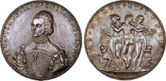 ITALY Leone Leoni (c.1509-90). Portrait Medal of Isabella of Portugal (1503-1539), wife of Charles V. 75.4 x 75.0 mm. 124.3 grams. Silver. Armand I, 168, 25; Attwood 28; Middeldorf & Stiebral LVI (thi