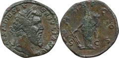 Didius Julianus, A.D. 193 DIDIUS JULIANUS, A.D. 193. AE Sestertius (21.86 gms), Rome Mint. VERY FINE Details, Tooled. RIC-15. Obverse: Laureate head right; Reverse: Fortuna standing left, holding rudd
