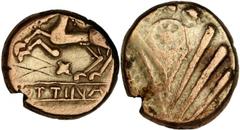 GREEK Belgic Gaul CELTIC BRITAIN. Belgic Gaul. Treviri. AV Stater (5.30 gms), ca. 75-70 B.C. Sheers-30. Celticized eye facing right; Reverse: Celticized horse facing left, legend below. Scratches on t