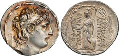 GREEK Seleukid Kingdom SYRIA. Seleukid Kingdom. Antiochus VII Euergetes, 138-129 B.C. AR Tetradrachm (16.78 gms), XXX Mint. Diademed head right; Reverse: Athena standing left holding Nike in her right