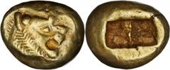 GREEK Alayattes II to Kroisos (7th to 6th Century B.C) LYDIA. Alayattes II to Kroisos (7th to 6th Century B.C). EL 1/3 Stater (4.71 gms). Rosen-653; SNG VonAulock-2868. Head of roaring lion right with